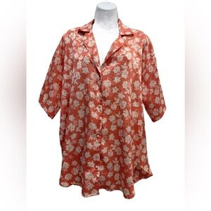 Victoria's Secret Pink and White Floral Sleep Shirt. Size Small
